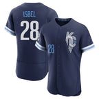 Johmsee KC.Royals #28 Kyle Isbel Player Navy City Connect Limited Elite Home Stitched Jerseys