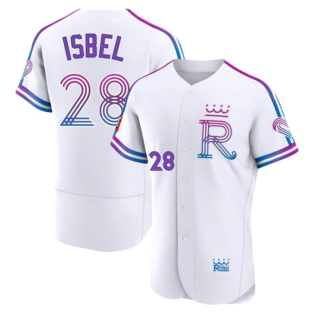 Johmsee KC.Royals #28 Kyle Isbel Player White 2026 City Connect Limited Elite Home Stitched Jerseys