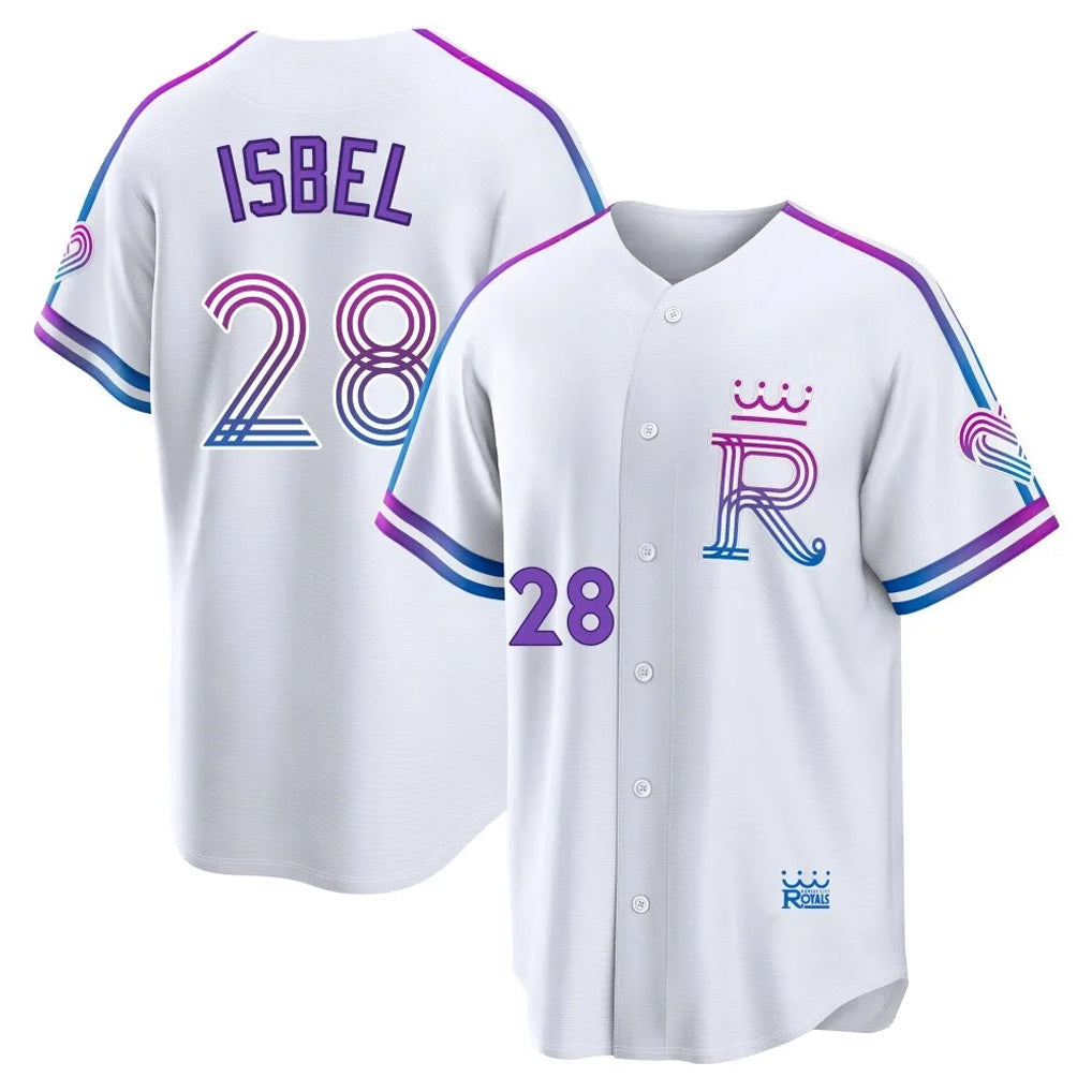 Johmsee KC.Royals #28 Kyle Isbel Player White 2026 City Connect Limited Home Stitched Jerseys