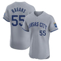 Johmsee KC.Royals #55 Cole Ragans Player Gray Limited Elite Home Stitched Jerseys