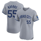 Johmsee KC.Royals #55 Cole Ragans Player Gray Limited Elite Home Stitched Jerseys