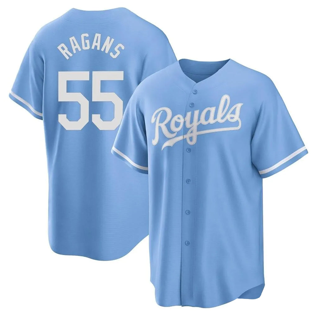 Johmsee KC.Royals #55 Cole Ragans Player Light Blue Home Game Stitched Jerseys