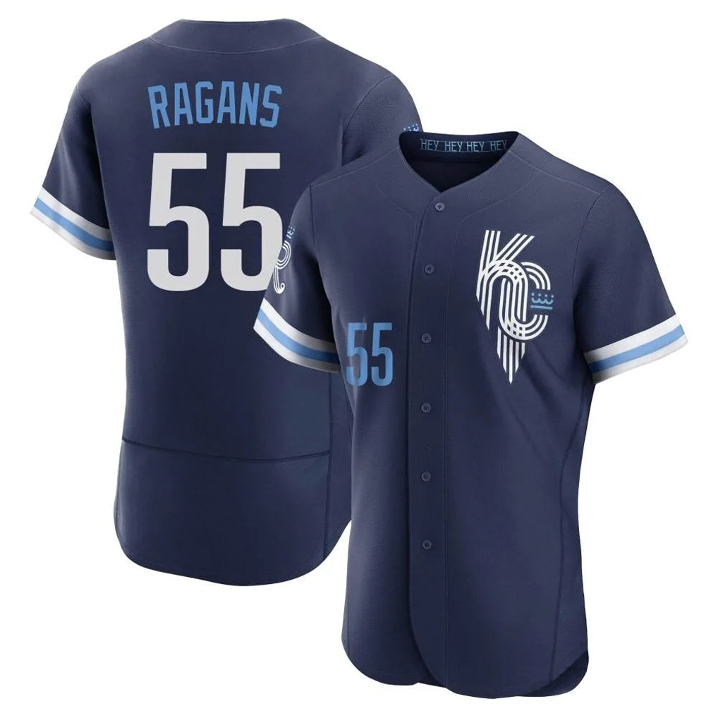 Johmsee KC.Royals #55 Cole Ragans Player Navy City Connect Limited Elite Home Stitched Jerseys