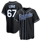 Johmsee KC.Royals #67 Seth Lugo Player Black Carbon Fashion Home Game Stitched Jerseys