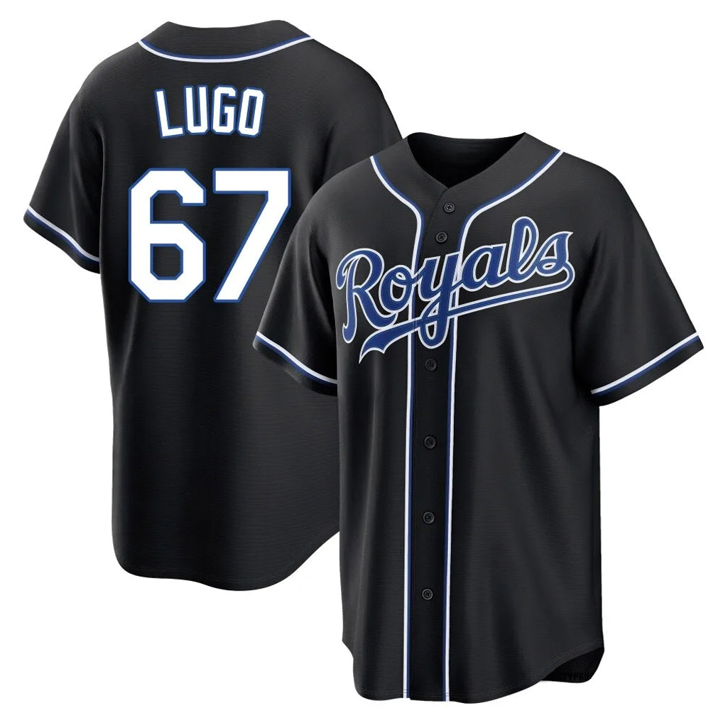 Johmsee KC.Royals #67 Seth Lugo Player Black Carbon Fashion Home Game Stitched Jerseys