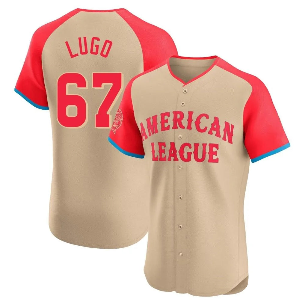 Johmsee KC.Royals #67 Seth Lugo Player Cream American League All-Star Limited Elite Home Stitched Jerseys
