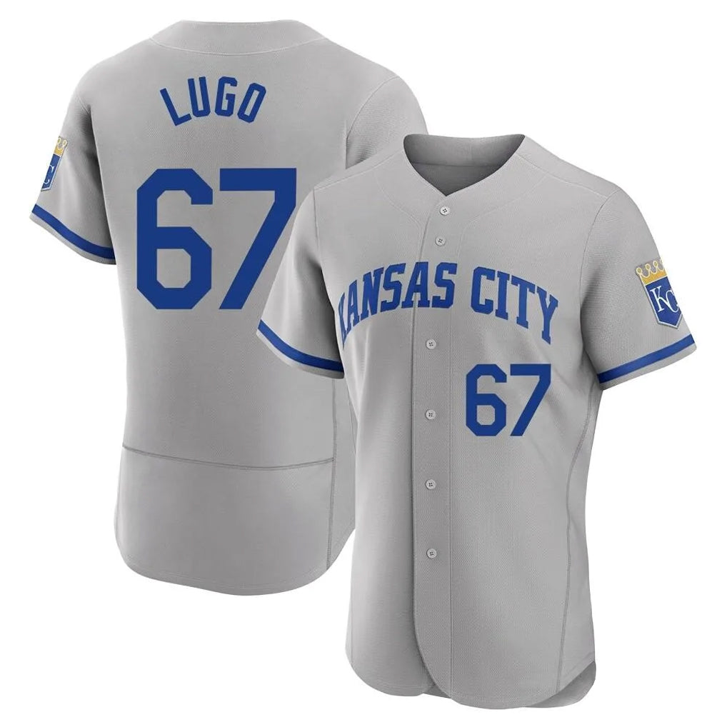 Johmsee KC.Royals #67 Seth Lugo Player Gray Limited Elite Home Game Stitched Jerseys