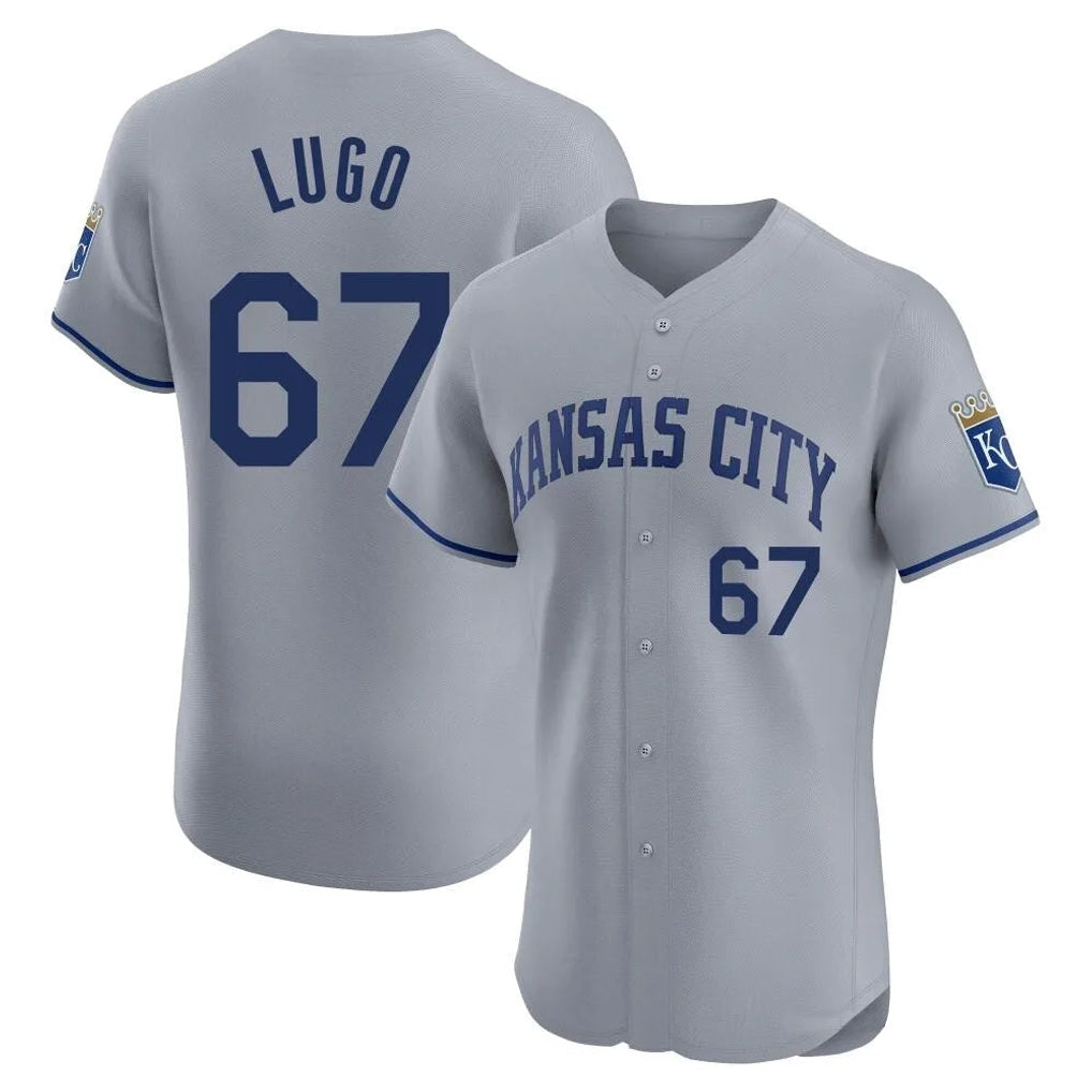 Johmsee KC.Royals #67 Seth Lugo Player Gray Limited Elite Home Stitched Jerseys