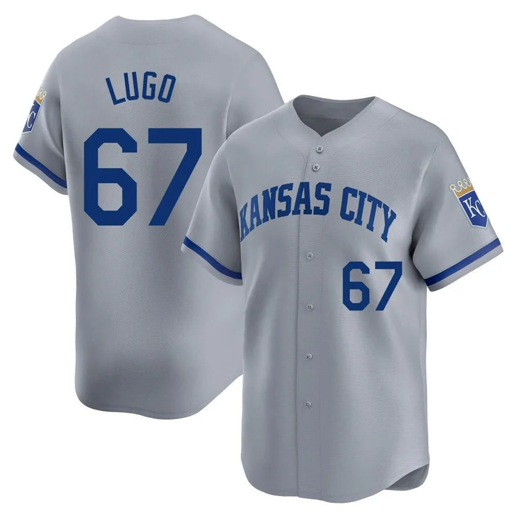 Johmsee KC.Royals #67 Seth Lugo Player Gray Limited Home Stitched Jerseys