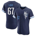 Johmsee KC.Royals #67 Seth Lugo Player Navy City Connect Limited Elite Home Stitched Jerseys
