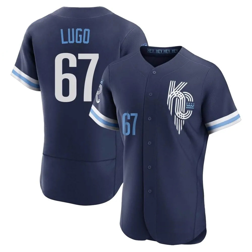 Johmsee KC.Royals #67 Seth Lugo Player Navy City Connect Limited Elite Home Stitched Jerseys