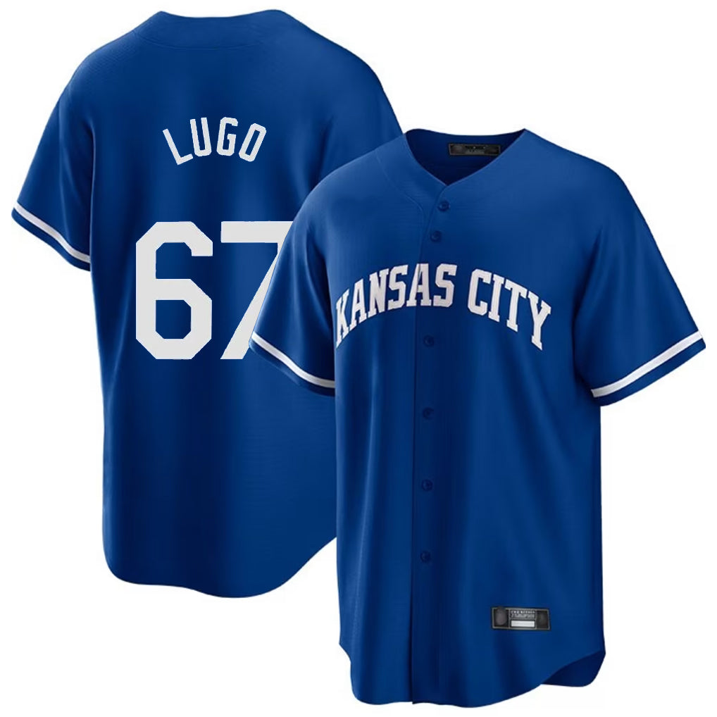 Johmsee KC.Royals #67 Seth Lugo Player Royal Game Home Stitched Jerseys