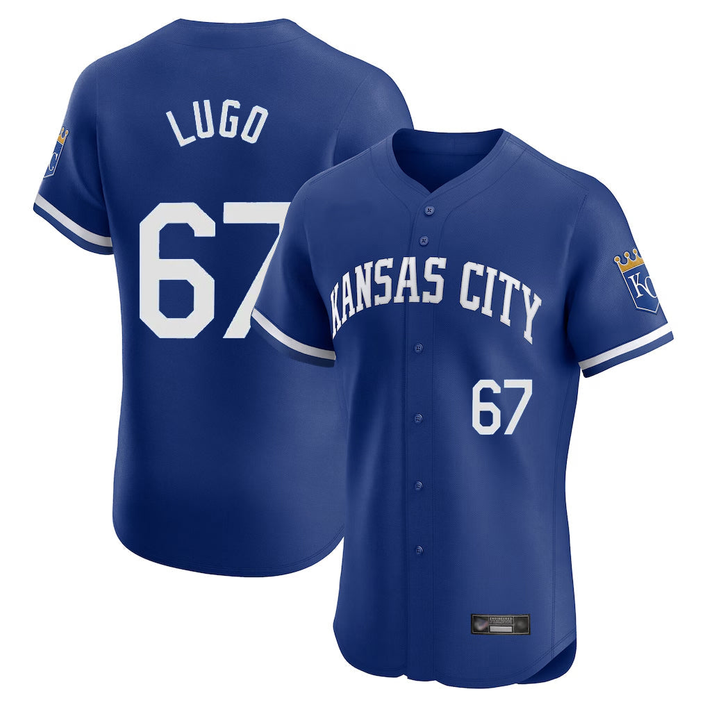Johmsee KC.Royals #67 Seth Lugo Player Royal Limited Elite Home Game Stitched Jerseys