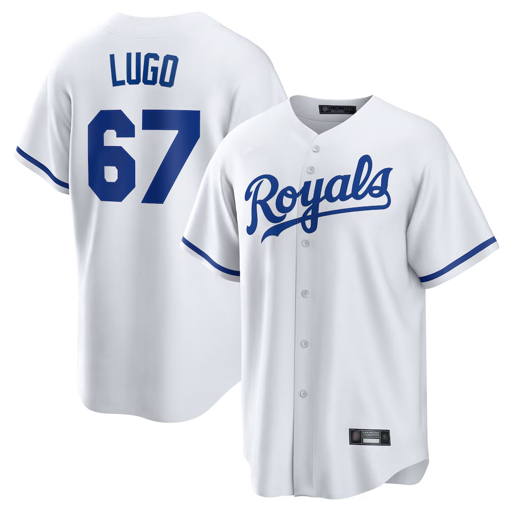 Johmsee KC.Royals #67 Seth Lugo Player White Home Game Stitched Jerseys