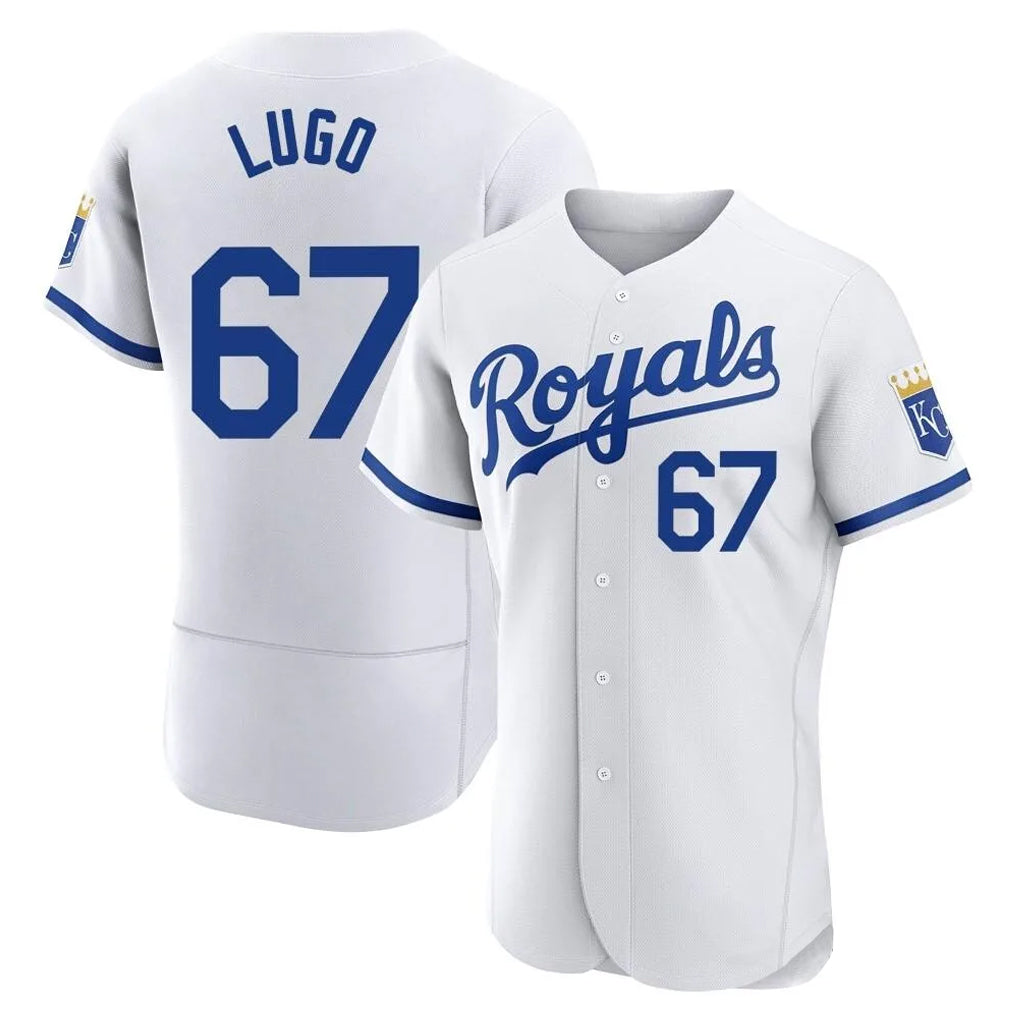 Johmsee KC.Royals #67 Seth Lugo Player White Limited Elite Home Game Stitched Jerseys