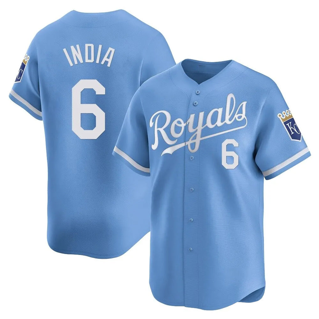 Johmsee KC.Royals #6 Jonathan India Player Light Blue Alt Limited Home Stitched Jerseys