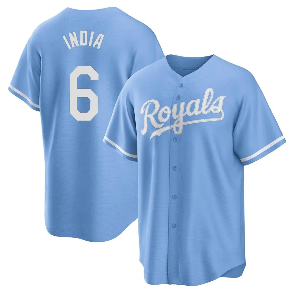 Johmsee KC.Royals #6 Jonathan India Player Light Blue Home Game Stitched Jerseys