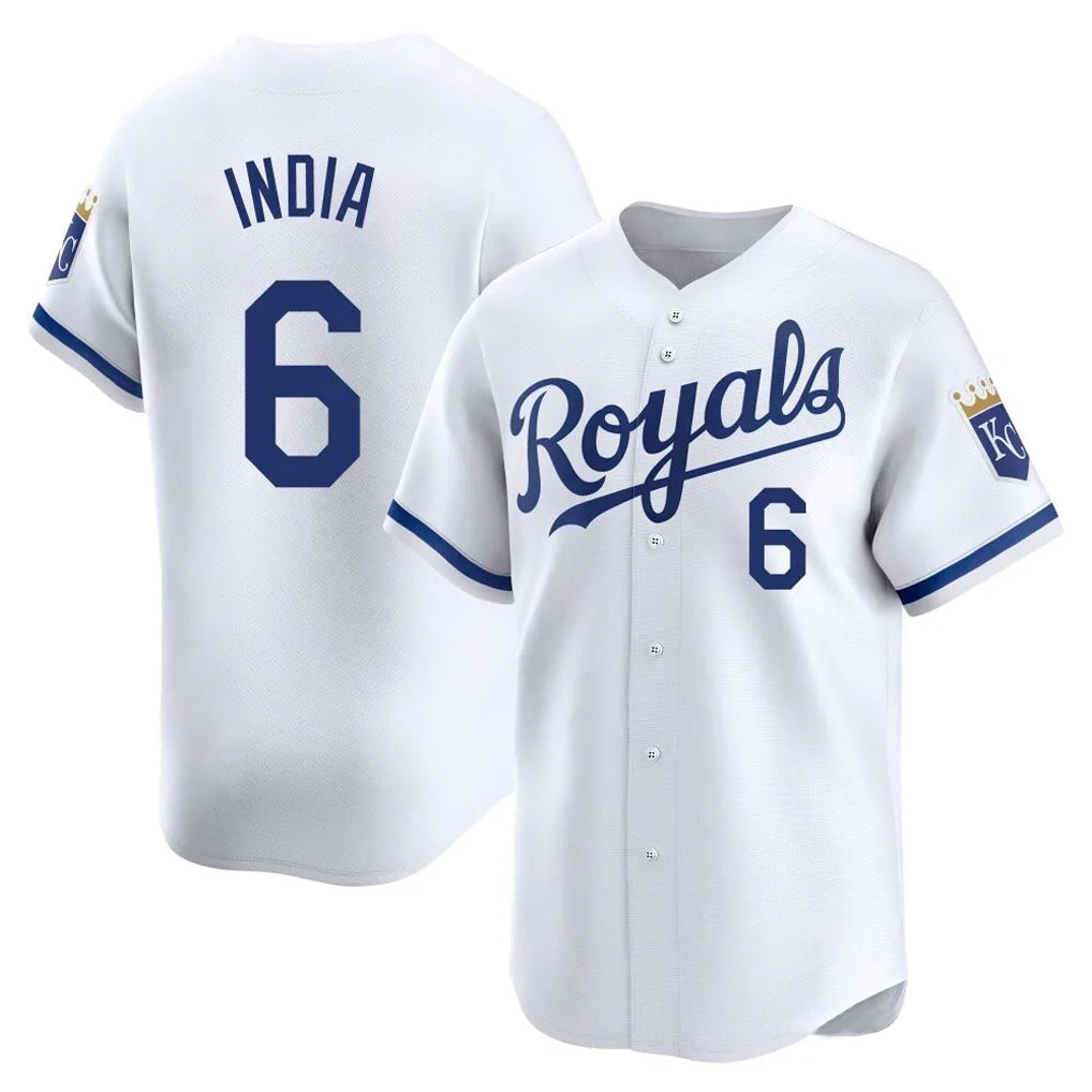 Johmsee KC.Royals #6 Jonathan India Player White Alt Limited Home Stitched Jerseys