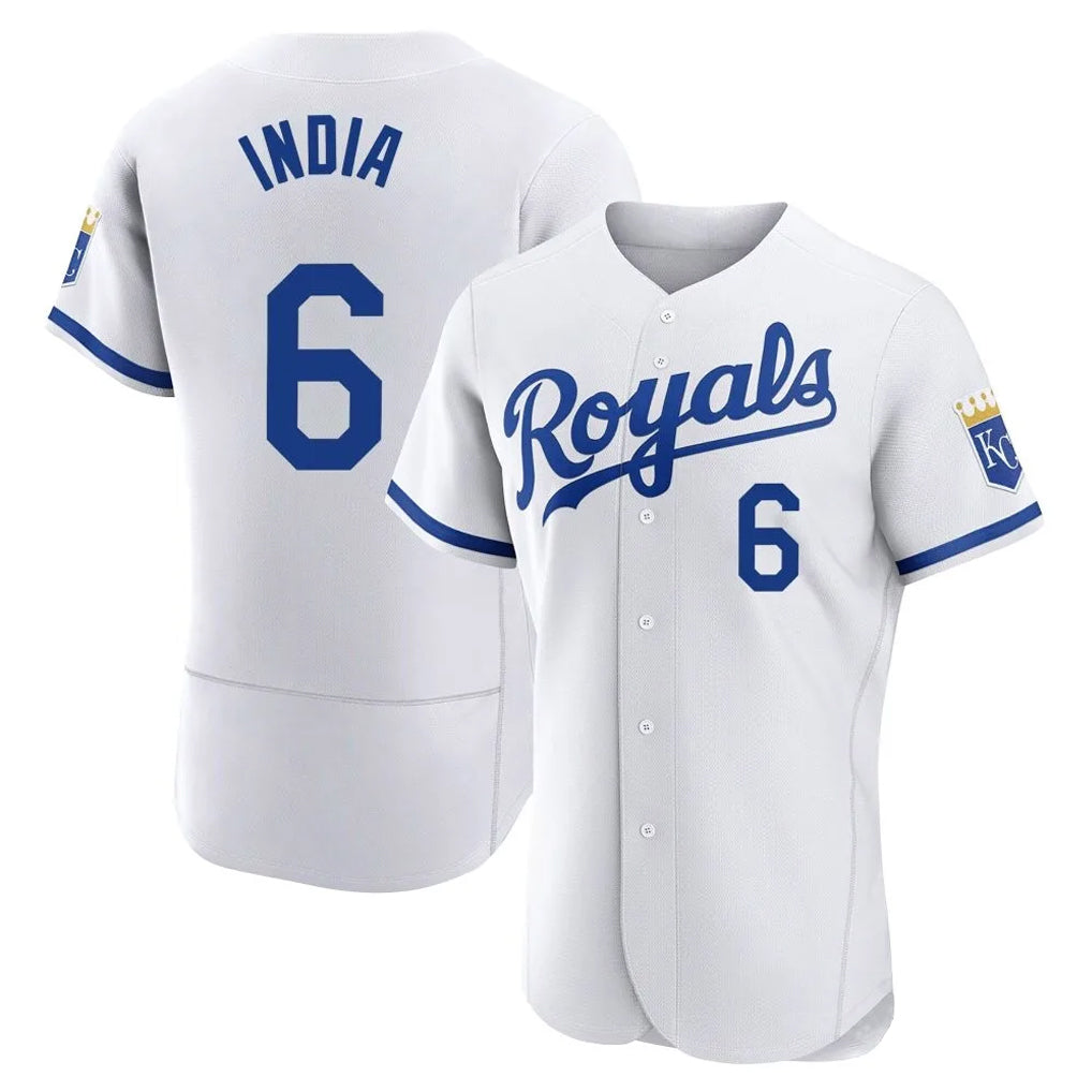 Johmsee KC.Royals #6 Jonathan India Player White Limited Elite Home Game Stitched Jerseys