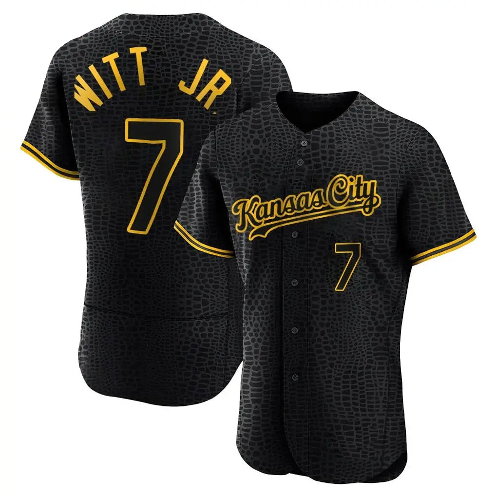 Johmsee KC.Royals #7 Bobby Witt Jr. Player Black Snake Skin City Limited Elite Stitched Jerseys