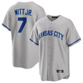 Johmsee KC.Royals #7 Bobby Witt Jr. Player Gray Game Home Stitched Jerseys