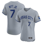 Johmsee KC.Royals #7 Bobby Witt Jr. Player Gray Limited Elite Home Stitched Jerseys