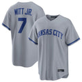 Johmsee KC.Royals #7 Bobby Witt Jr. Player Grey Road Game Home Stitched Jerseys