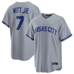 Johmsee KC.Royals #7 Bobby Witt Jr. Player Grey Road Game Home Stitched Jerseys