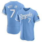 Johmsee KC.Royals #7 Bobby Witt Jr. Player Light Blue Alt Limited Elite Home Stitched Jerseys