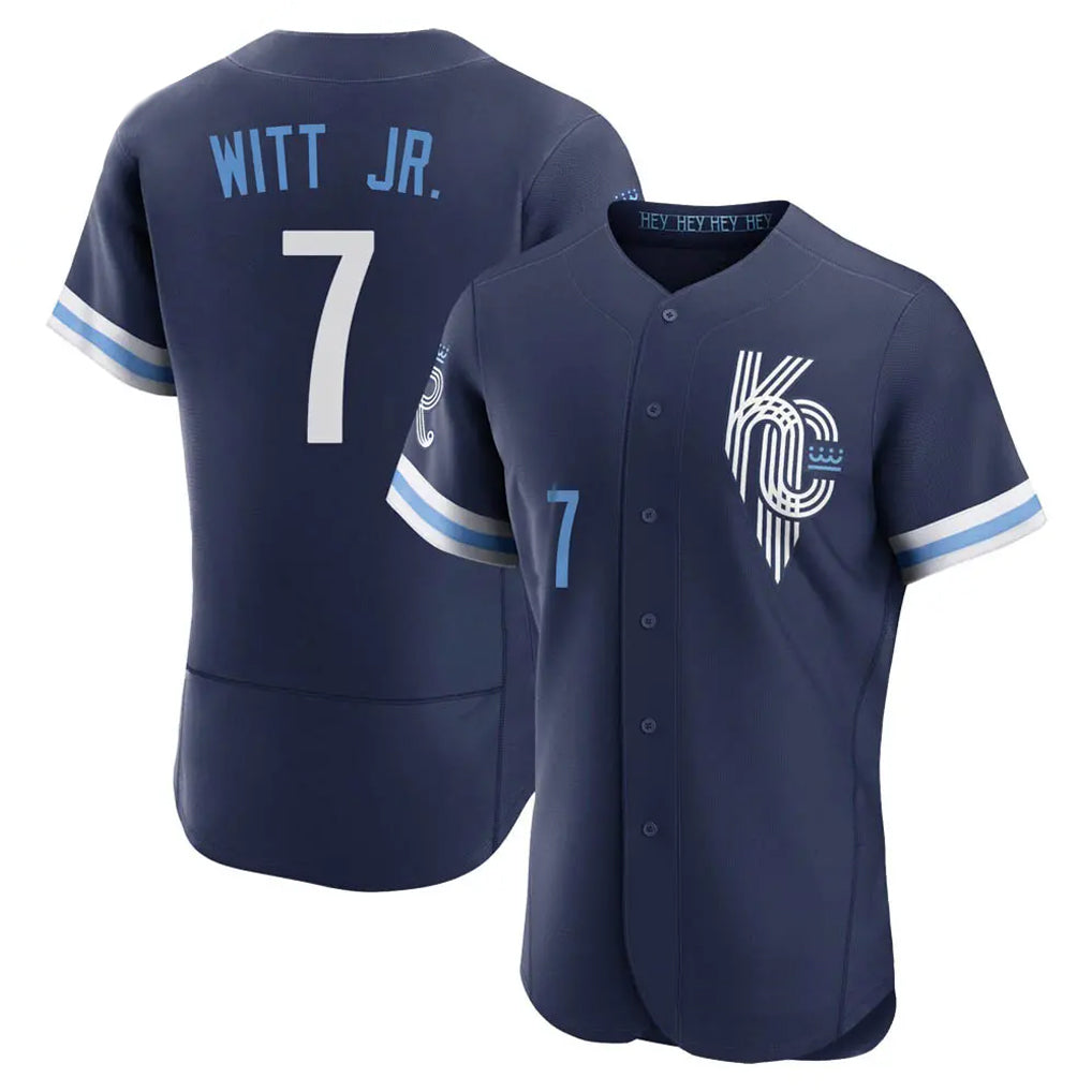 Johmsee KC.Royals #7 Bobby Witt Jr. Player Navy City Connect Limited Elite Home Stitched Jerseys