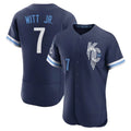 Johmsee KC.Royals #7 Bobby Witt Jr. Player Navy City Connect Limited Elite Home Stitched Jerseys