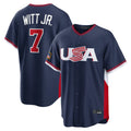 Johmsee KC.Royals #7 Bobby Witt Jr. Player Navy USA 2026 World Classic Game Stitched Jerseys