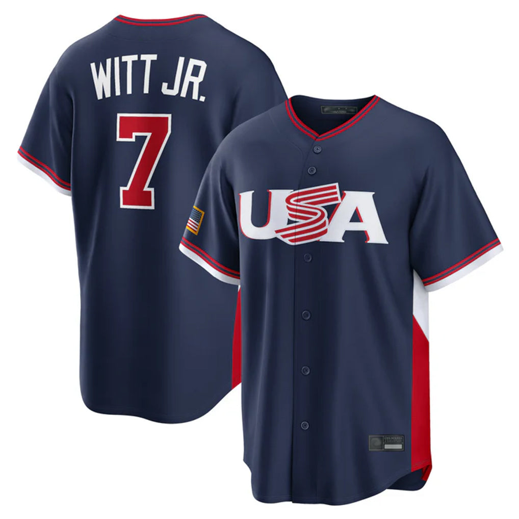 Johmsee KC.Royals #7 Bobby Witt Jr. Player Navy USA 2026 World Classic Game Stitched Jerseys