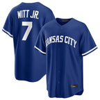Johmsee KC.Royals #7 Bobby Witt Jr. Player Royal Game Home Stitched Jerseys