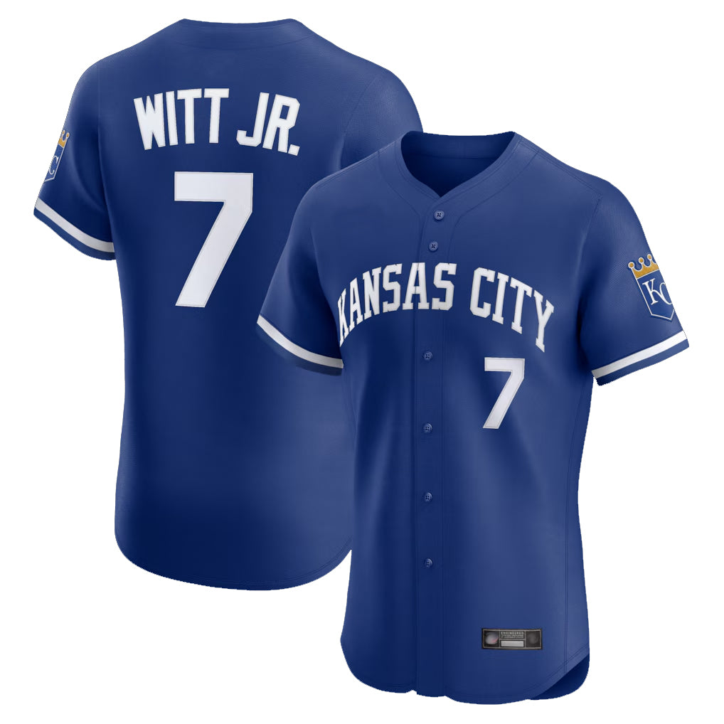 Johmsee KC.Royals #7 Bobby Witt Jr. Player Royal Limited Elite Home Stitched Jerseys