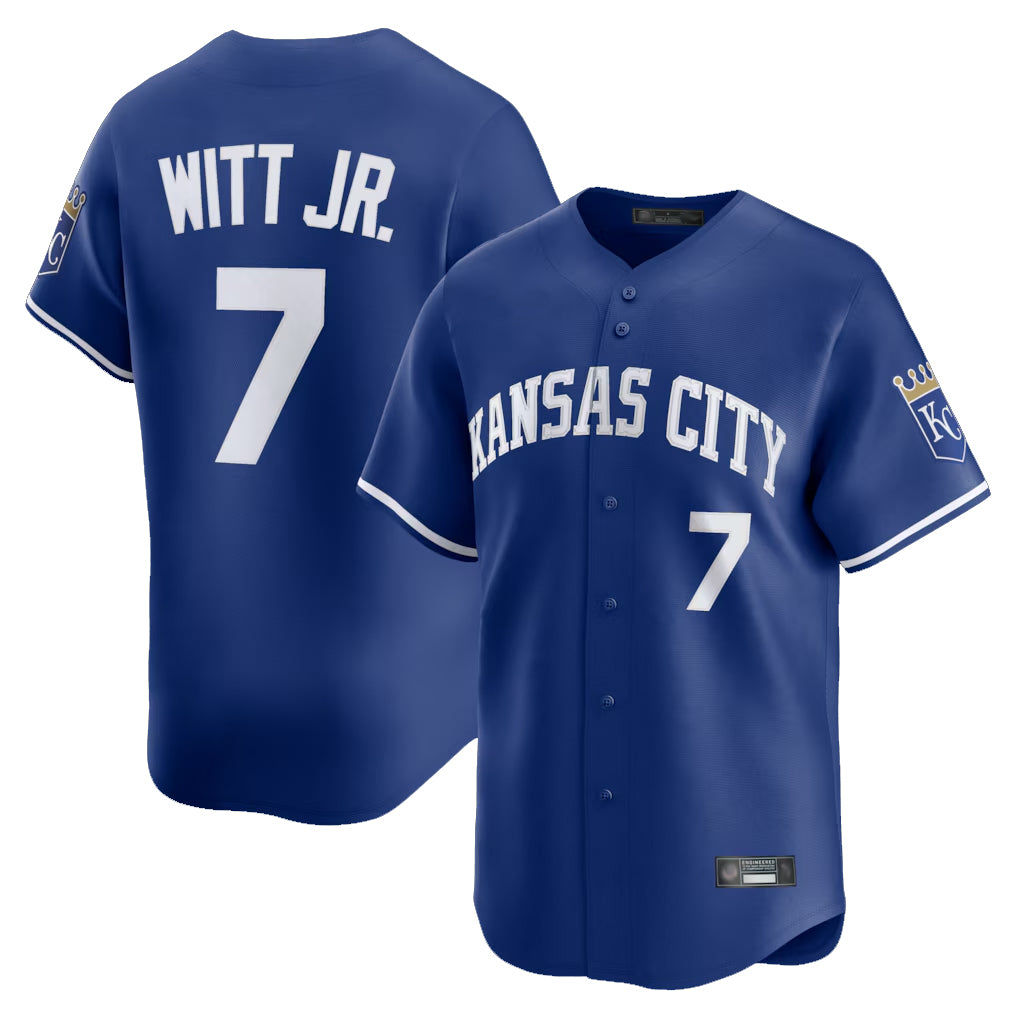 Johmsee KC.Royals #7 Bobby Witt Jr. Player Royal Limited Home Stitched Jerseys