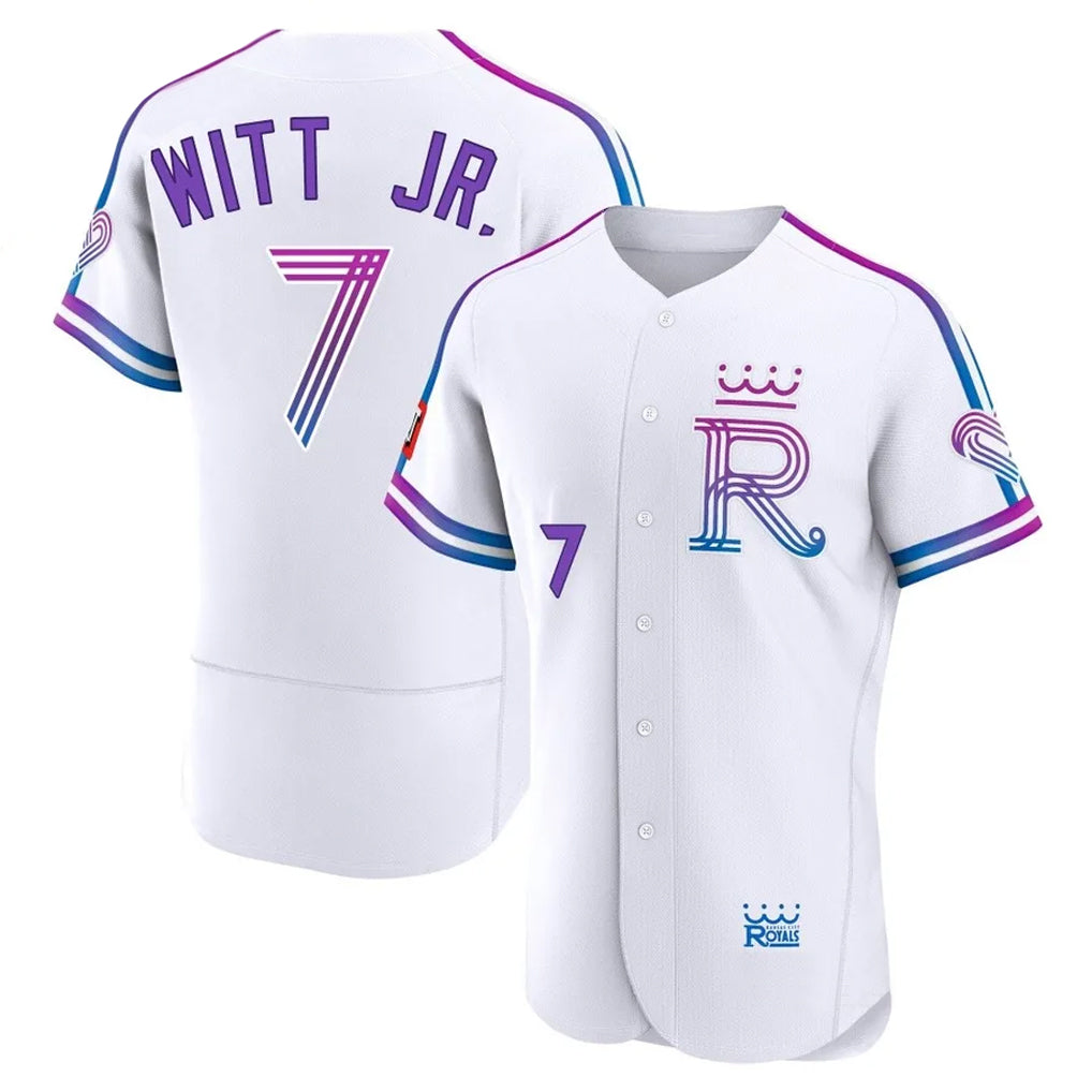 Johmsee KC.Royals #7 Bobby Witt Jr. Player White 2026 City Connect Limited Elite Home Stitched Jerseys