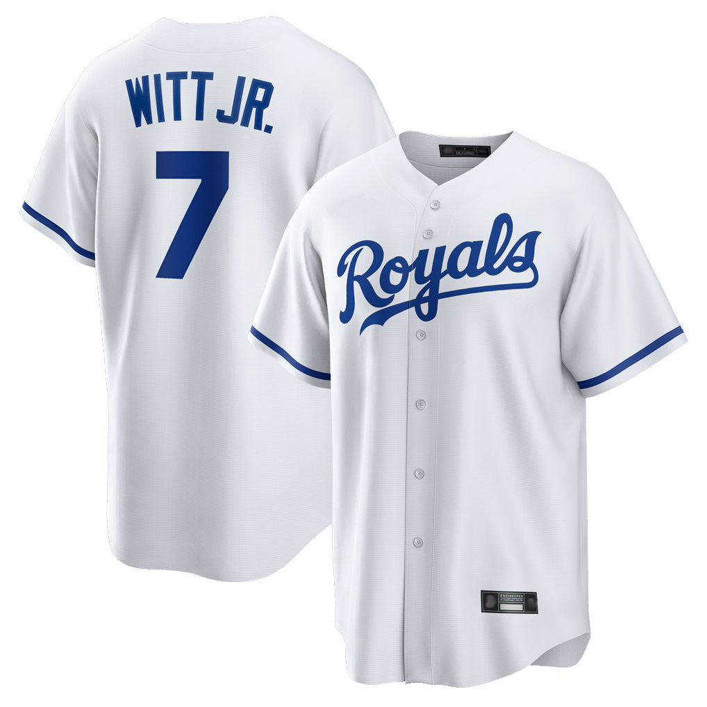 Johmsee KC.Royals #7 Bobby Witt Jr. Player White Home Game Stitched Jerseys