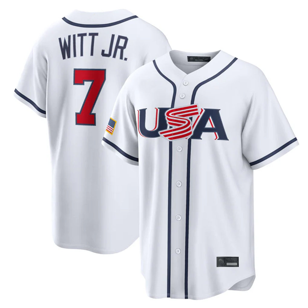 Johmsee KC.Royals #7 Bobby Witt Jr. Player White USA 2026 World Classic Game Stitched Jerseys