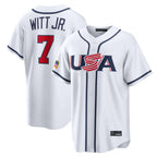 Johmsee KC.Royals #7 Bobby Witt Jr. Player White USA 2026 World Classic Game Stitched Jerseys