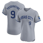 Johmsee KC.Royals #9 Vinnie Pasquantino Player Gray Limited Elite Home Stitched Jerseys