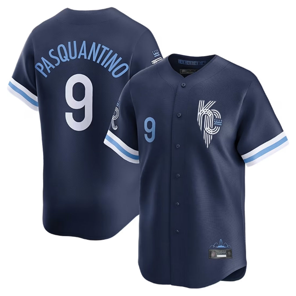 Johmsee KC.Royals #9 Vinnie Pasquantino Player Navy City Connect Limited Home Stitched Jerseys