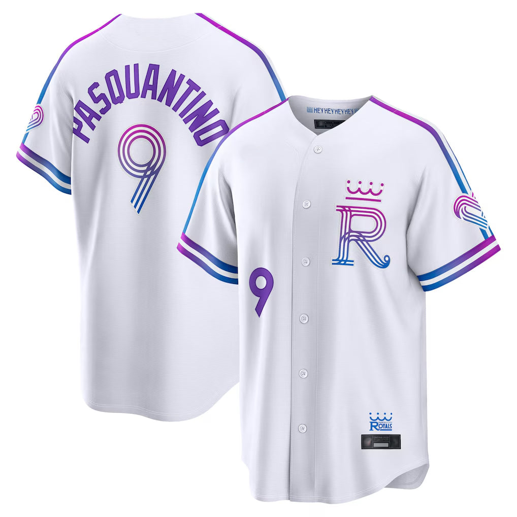 Johmsee KC.Royals #9 Vinnie Pasquantino Player White 2026 City Connect Limited Home Stitched Jerseys