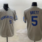 Kansas City Royals #5 George Brett Gray 2024 Away Limited Stitched Baseball Jersey