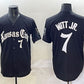 Kansas City Royals #7 Bobby Witt Jr. Black 'Gothic Crown Edition' Vapor Premier Limited Stitched Baseball Jersey