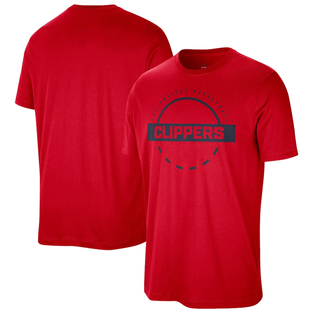 Johmsee L.Clippers Red Authentic Practice T-Shirt Stitched Jerseys