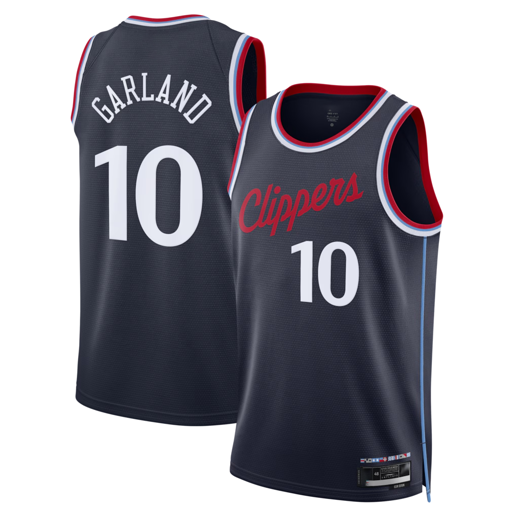 Johmsee L.Clippers #10 Darius Garland Navy Swingman Stitched Jerseys- Icon Edition