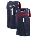 Johmsee L.Clippers #1 Keaton Wagler Navy Draft First Round Pick Fast Break Stitched Jerseys - Icon Edition