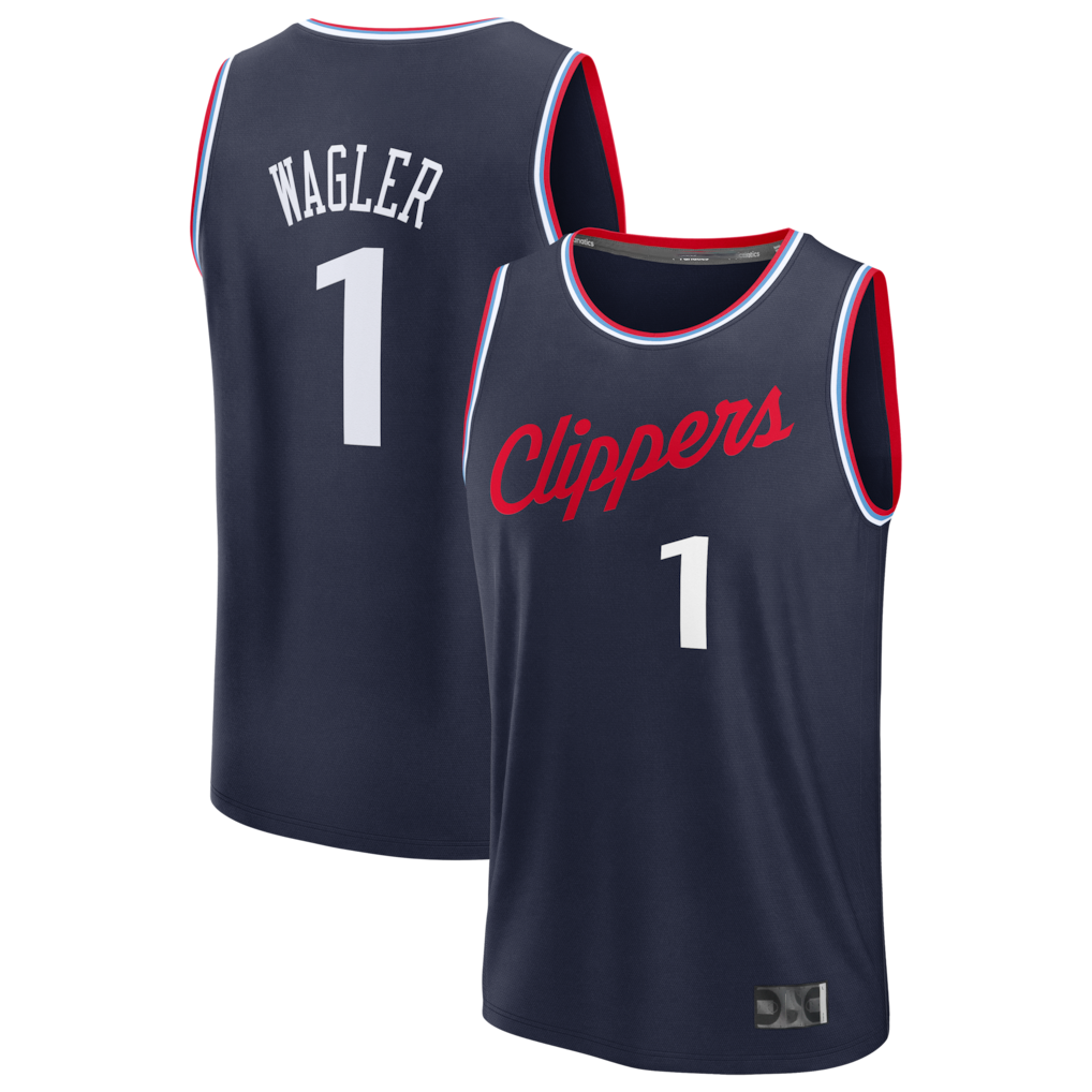 Johmsee L.Clippers #1 Keaton Wagler Navy Draft First Round Pick Fast Break Stitched Jerseys - Icon Edition