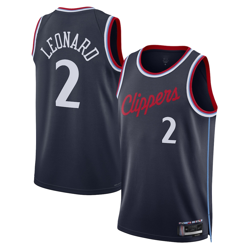Johmsee L.Clippers #2 Kawhi Leonard Navy 2024-2025 Swingman Stitched Jerseys - Icon Edition